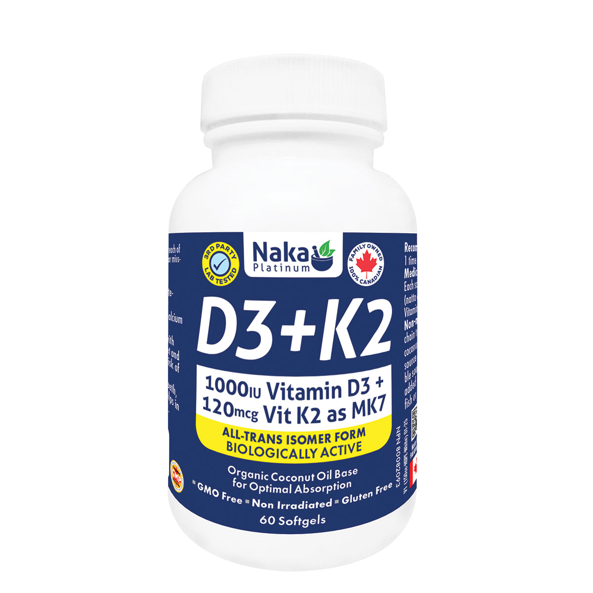 Platinum D3 + K2 - 60 softgels