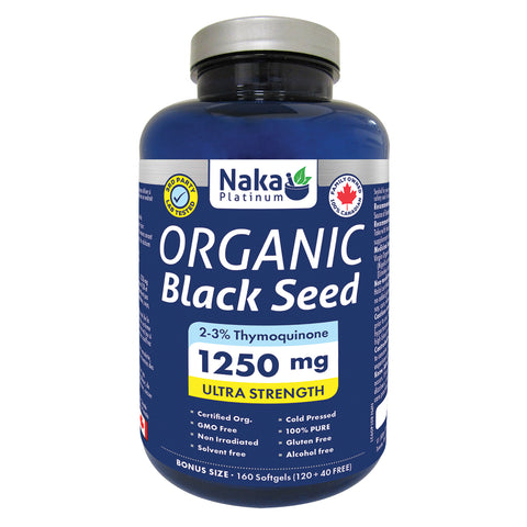 Platinum Organic Ultra Black Seed 1250mg – 160 softgels